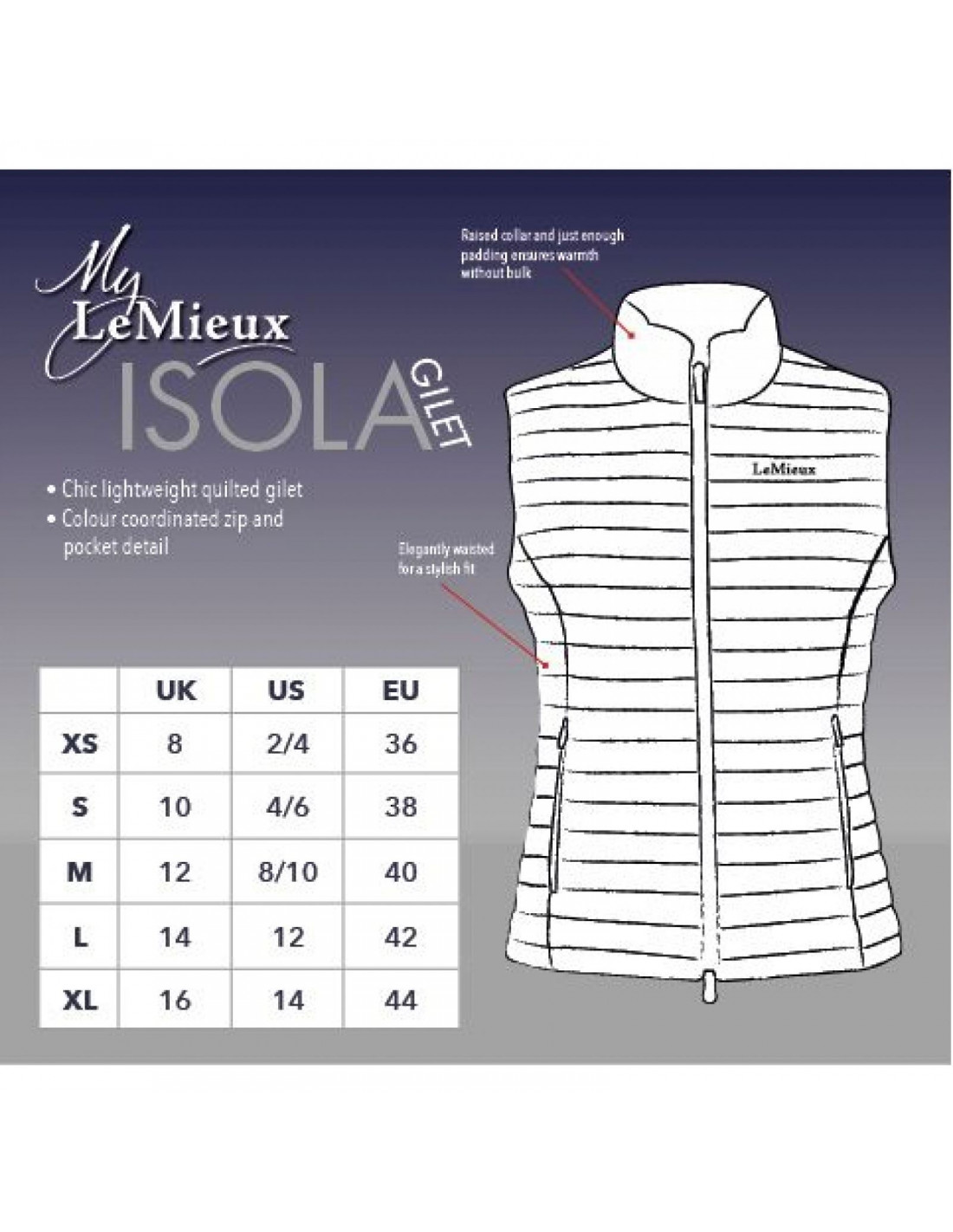 My LeMieux Isola Lightweight Gilet Vest 